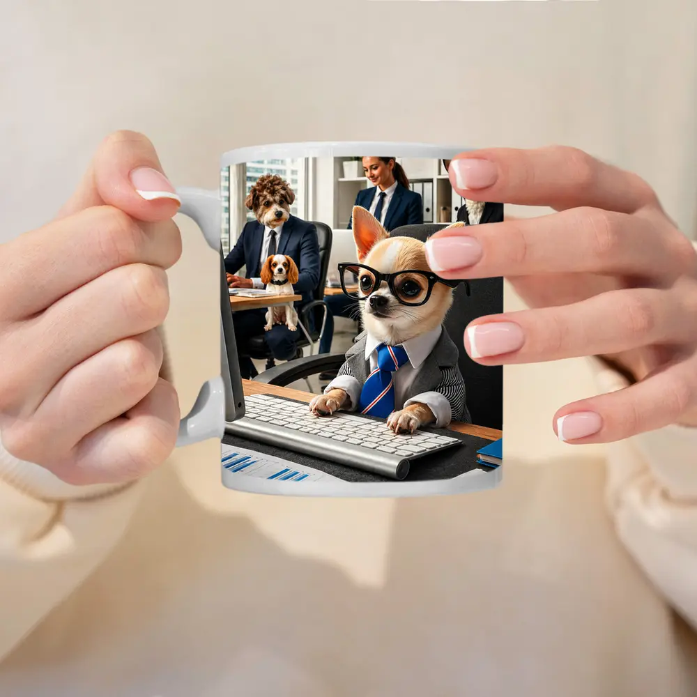 Chihuahua Boss Working In Corporate Office – Mugs