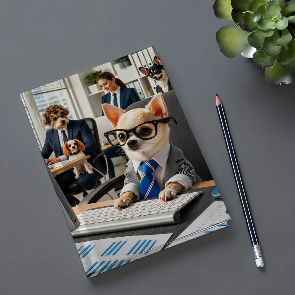 Chihuahua Boss Working In Corporate Office – Notebooks