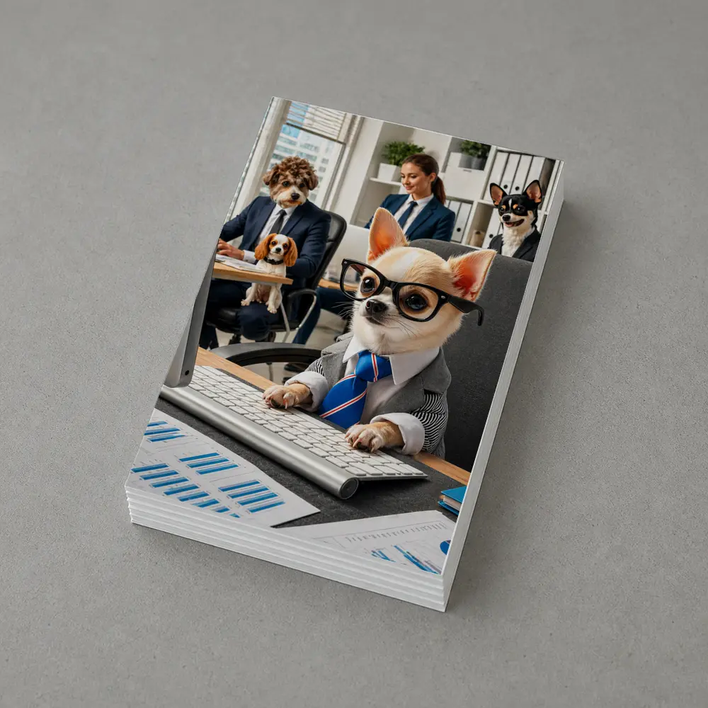 Chihuahua Boss Working In Corporate Office – Postcards
