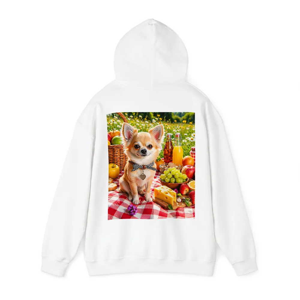 Chihuahua Sitting at Summer Picnic Spread – Hoodies