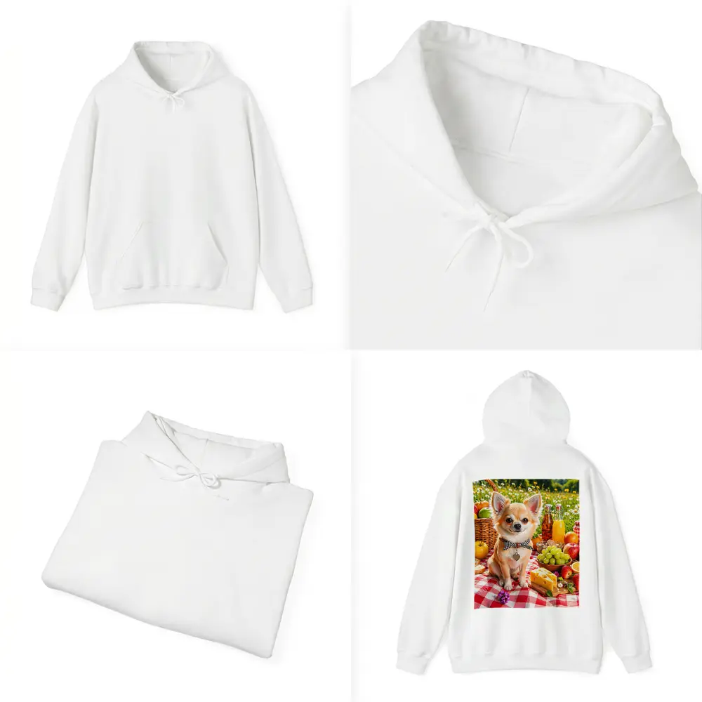 Chihuahua Sitting at Summer Picnic Spread – Hoodies