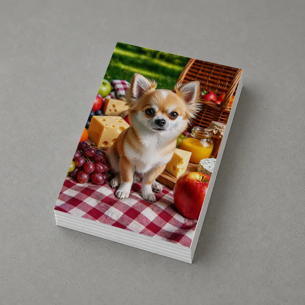 Chihuahua Sitting at Summer Picnic Spread – Postcards