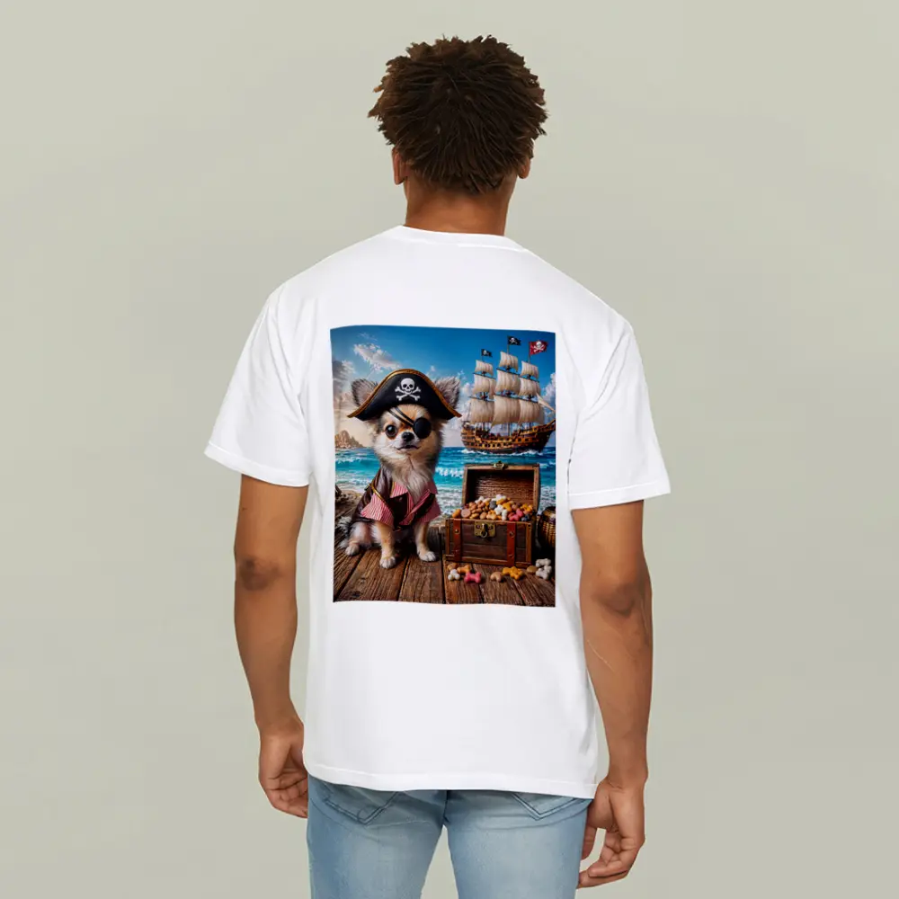 Chihuahua Pirate Dog With Treasure Chest Ocean – T-Shirts