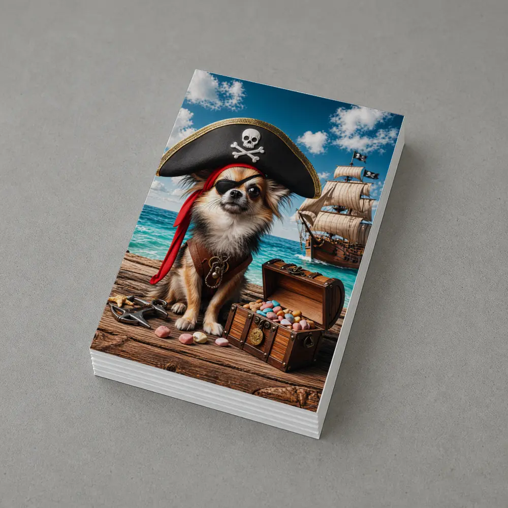 Chihuahua Pirate With Treasure Chest Ocean – Postcards