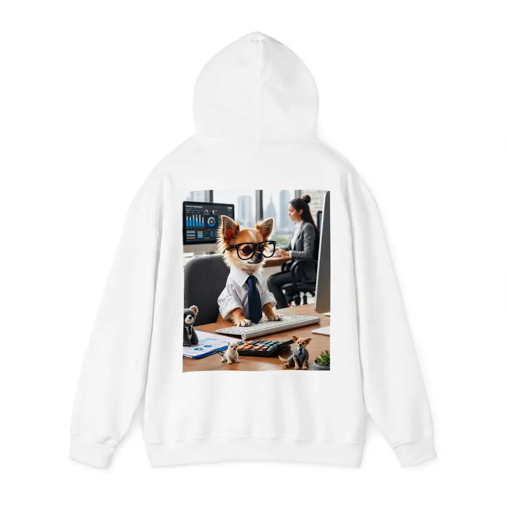 Chihuahua Boss Working At Office Desk – Hoodies