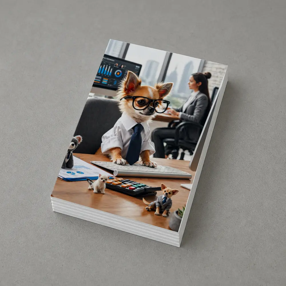 Chihuahua Boss Working At Office Desk – Postcards