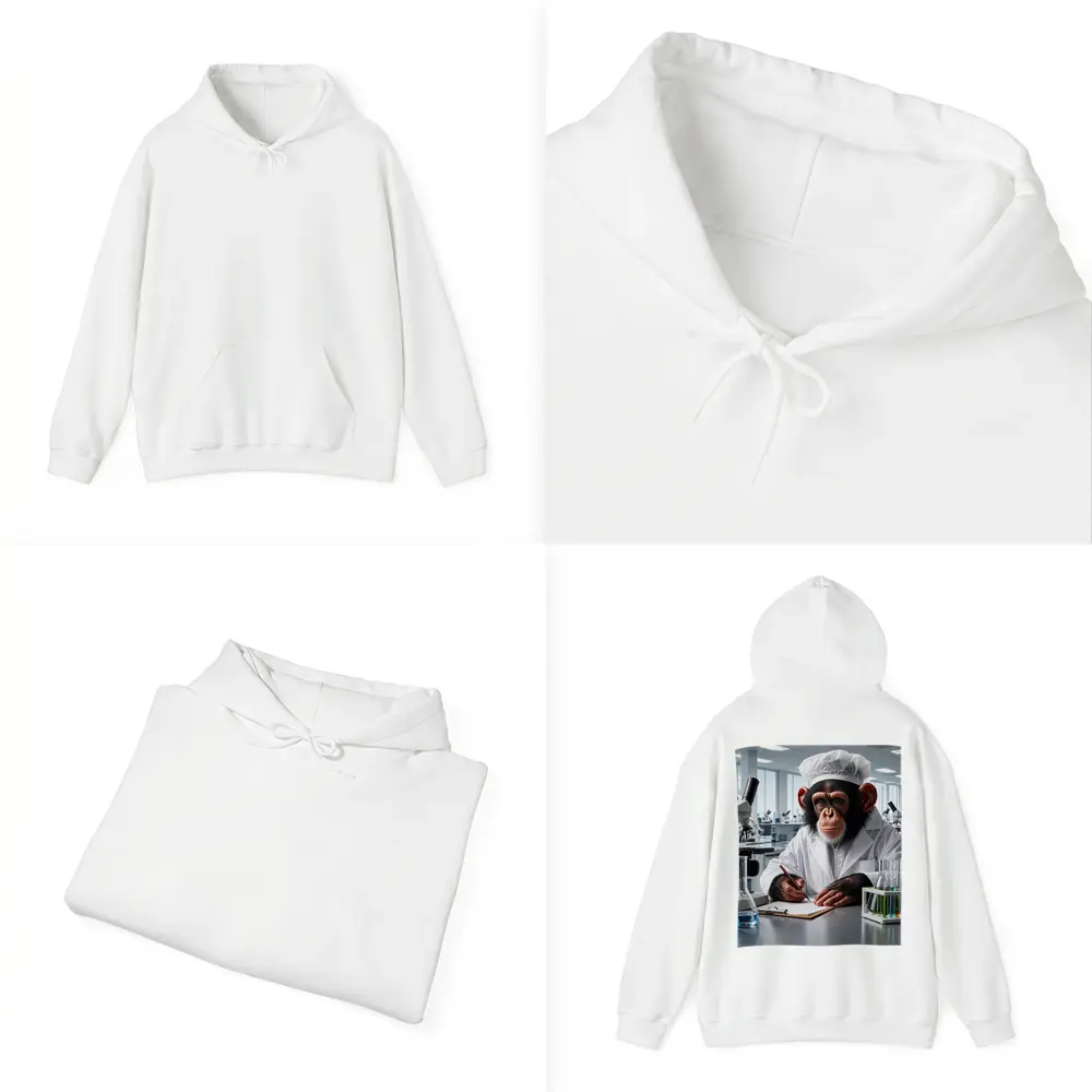 Chimpanzee Scientist Writing Notes In Laboratory – Hoodies