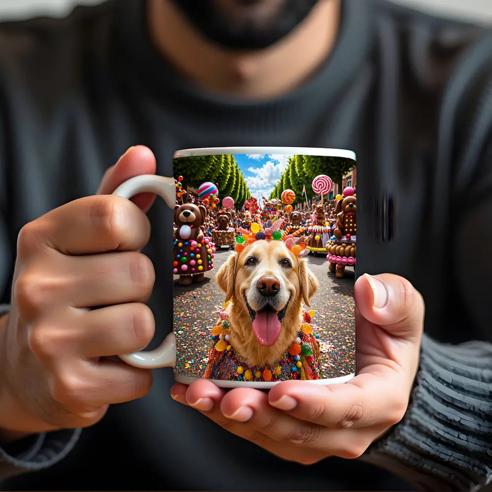 Golden Retriever Dog Candy Parade Street – Mugs