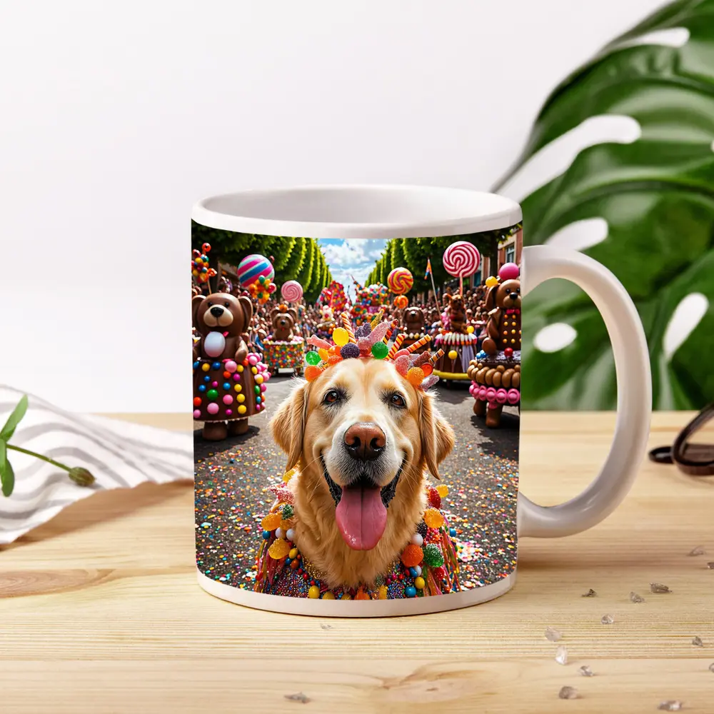 Golden Retriever Dog Candy Parade Street – Mugs