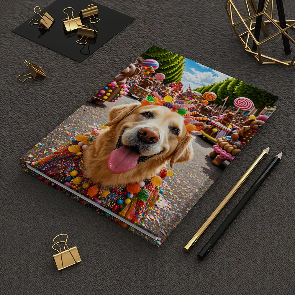 Golden Retriever Dog Candy Parade Street – Notebooks