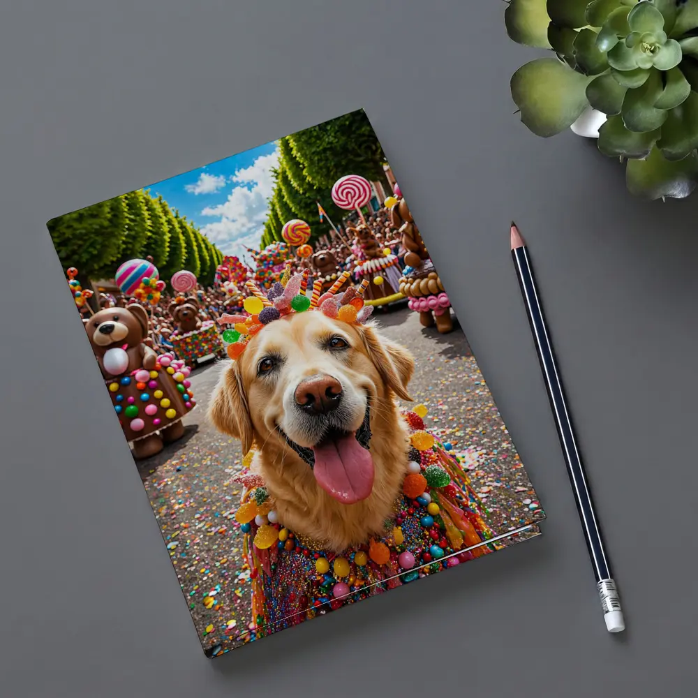 Golden Retriever Dog Candy Parade Street – Notebooks