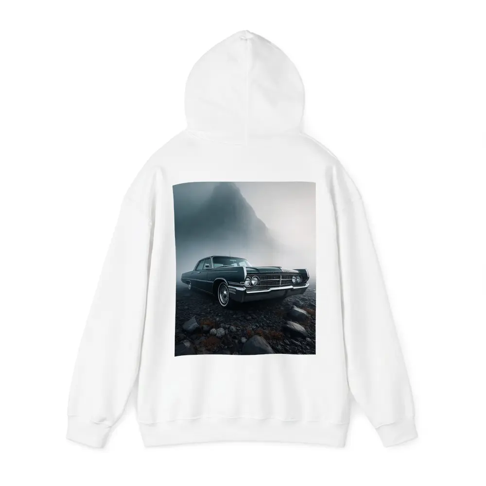 Chrysler Classic Car Foggy Mountain Scene – Hoodies