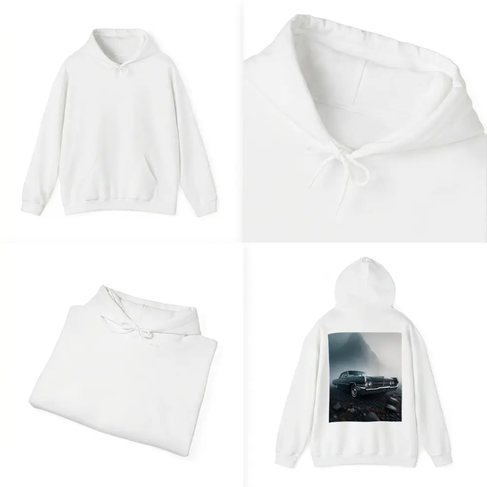 Chrysler Classic Car Foggy Mountain Scene – Hoodies