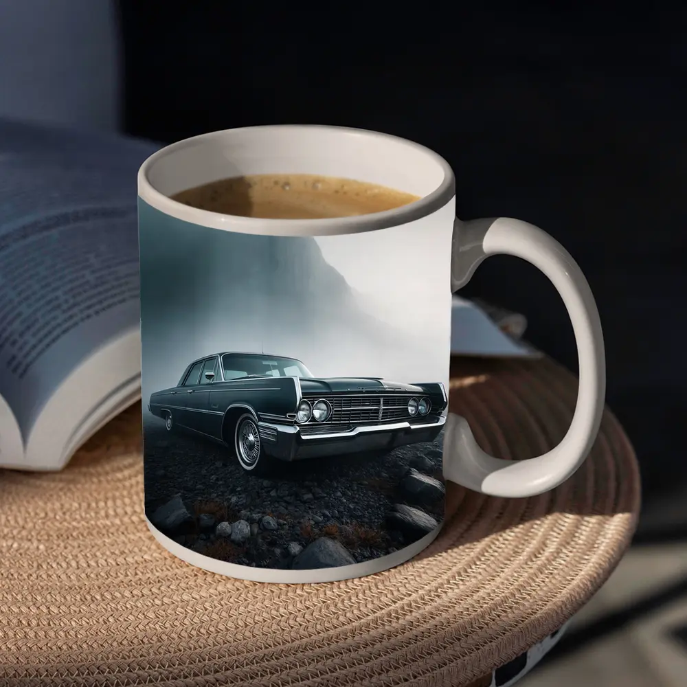Chrysler Classic Car Foggy Mountain Scene – Mugs
