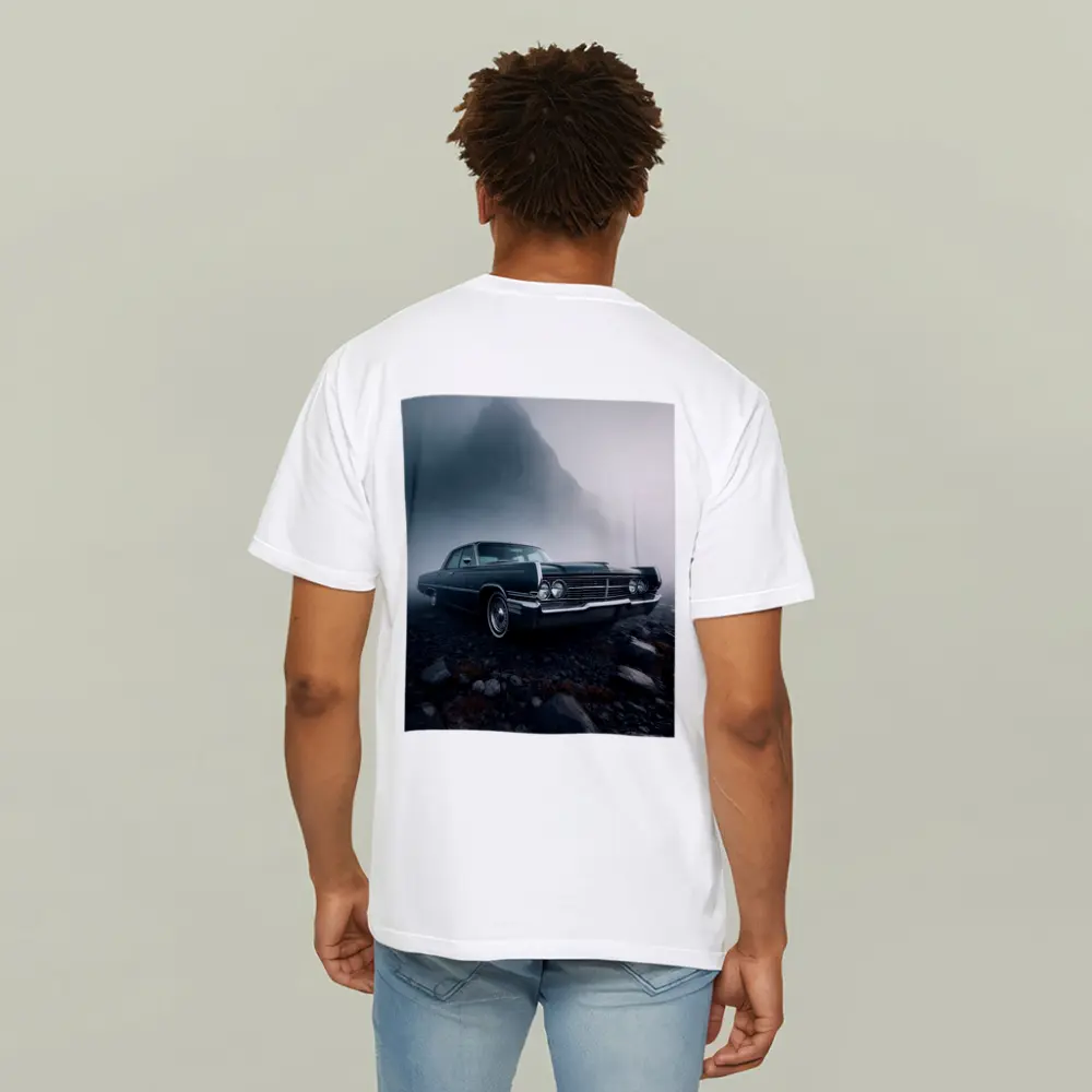 Chrysler Classic Car Foggy Mountain Scene – T-Shirts