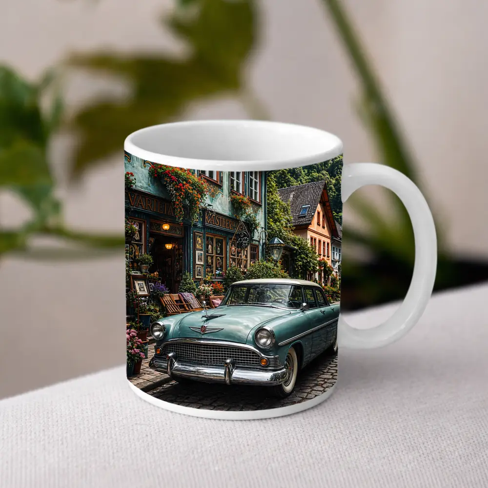 Chrysler Classic Car European Cobblestone Street – Mugs