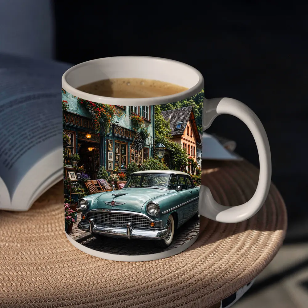 Chrysler Classic Car European Cobblestone Street – Mugs