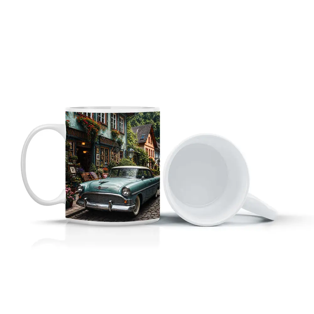 Chrysler Classic Car European Cobblestone Street – Mugs