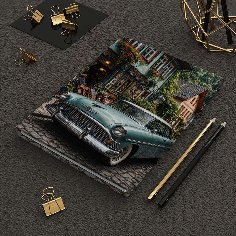 Chrysler Classic Car European Cobblestone Street – Notebooks