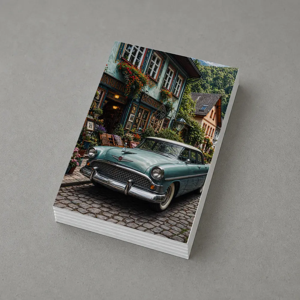 Chrysler Classic Car European Cobblestone Street – Postcards