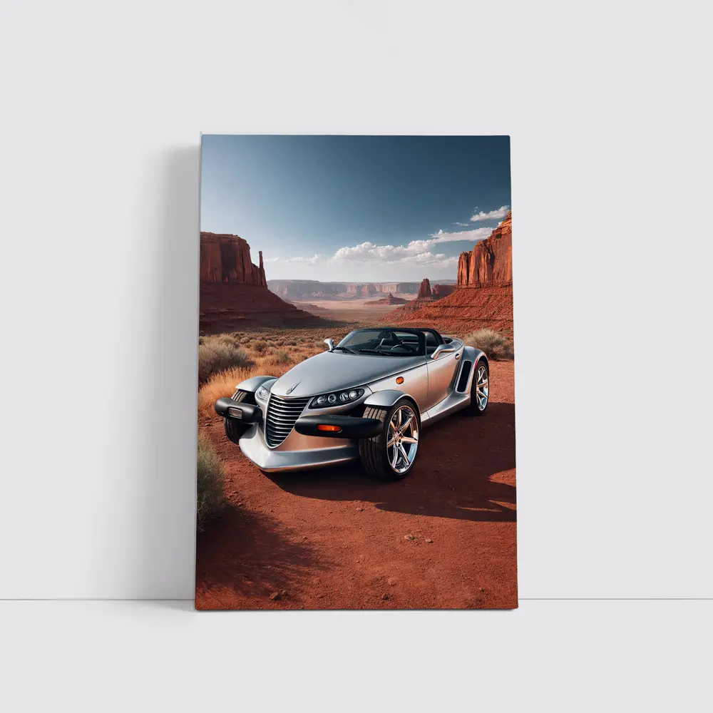 Chrysler Prowler Silver Roadster Desert Canyon – Wall Art