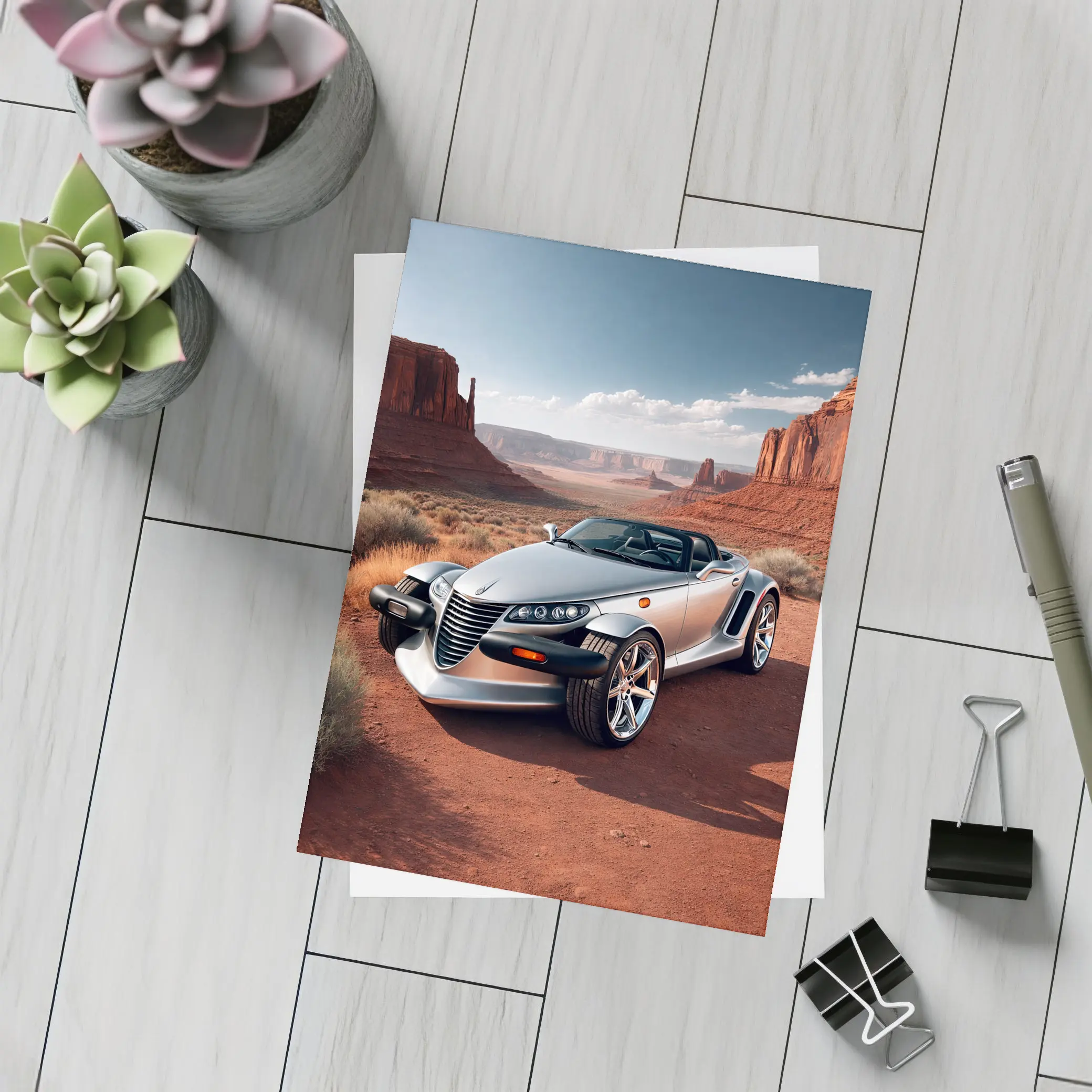 Chrysler Prowler Silver Roadster Desert Canyon – Postcards