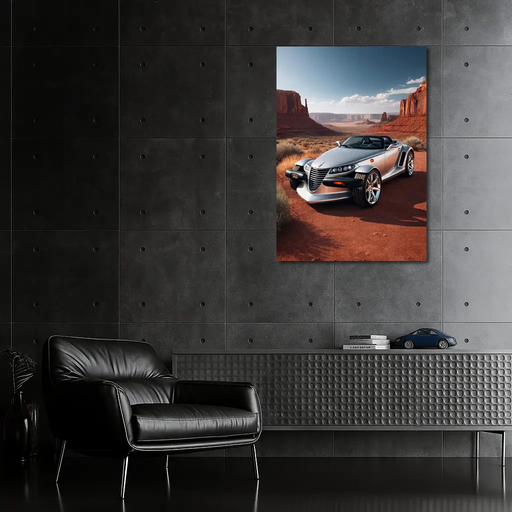 Chrysler Prowler Silver Roadster Desert Canyon – Wall Art