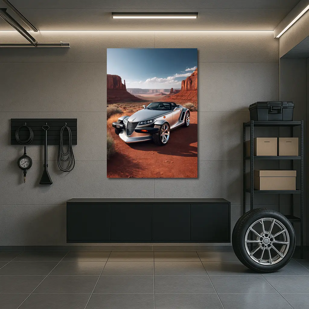 Chrysler Prowler Silver Roadster Desert Canyon – Wall Art