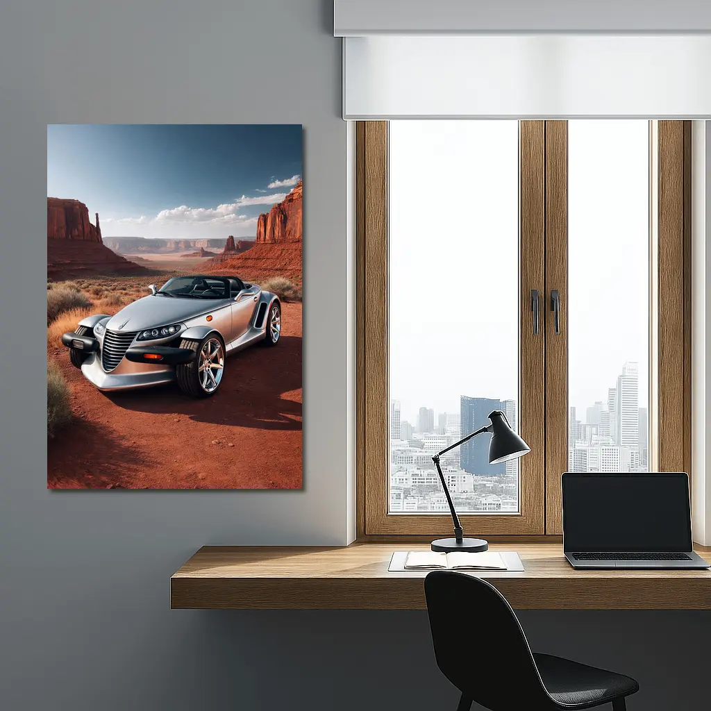 Chrysler Prowler Silver Roadster Desert Canyon – Wall Art