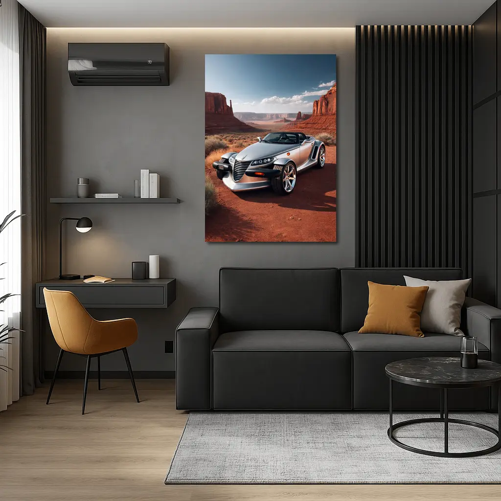Chrysler Prowler Silver Roadster Desert Canyon – Wall Art