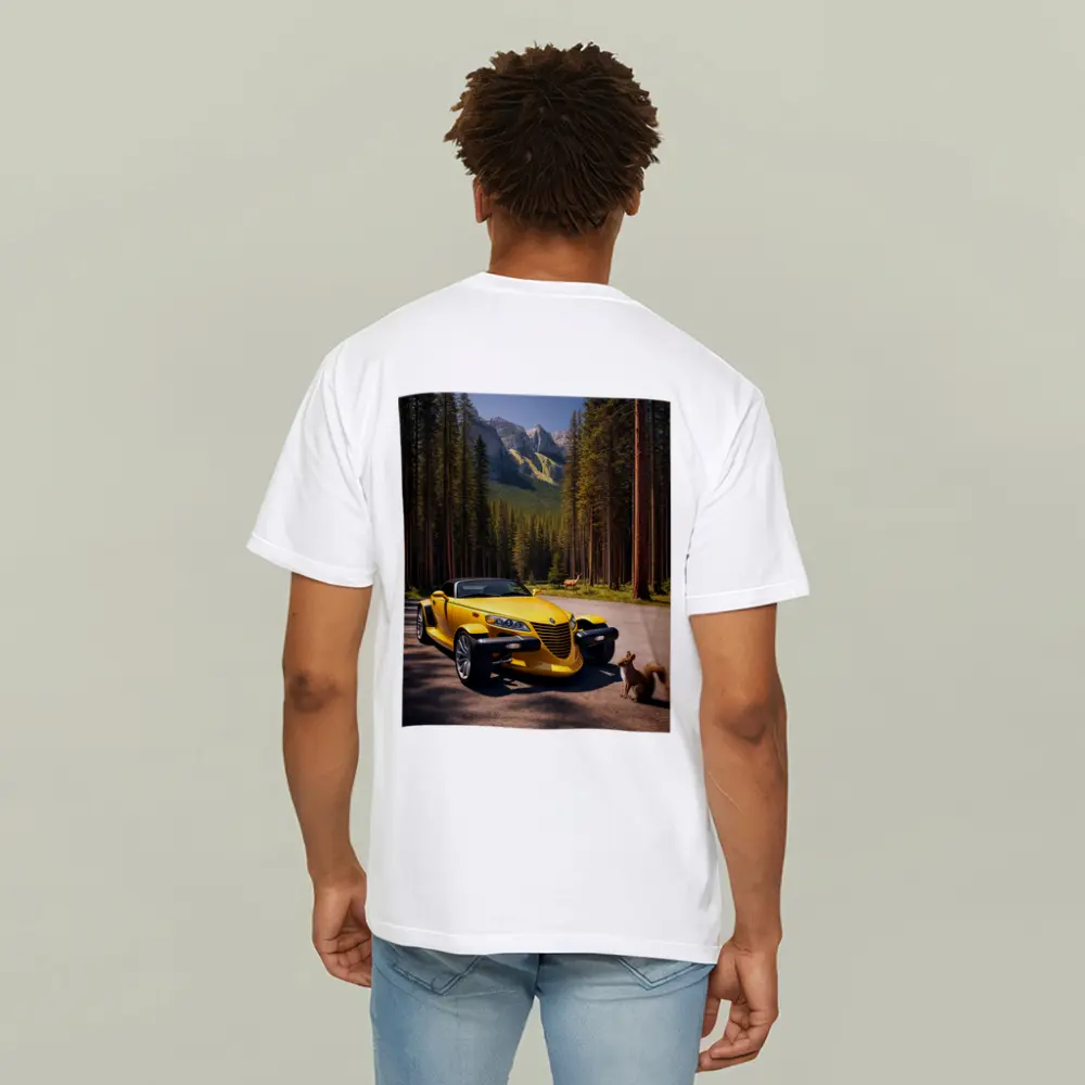 Yellow Chrysler Prowler Forest Mountain Road – T-Shirts