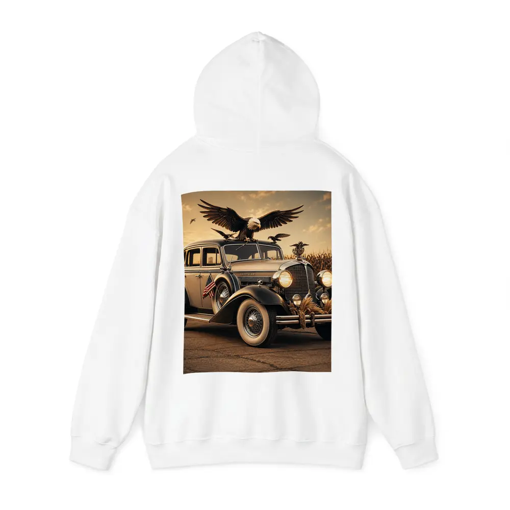 Chrysler Classic Car Bald Eagle American Flag – Hoodies