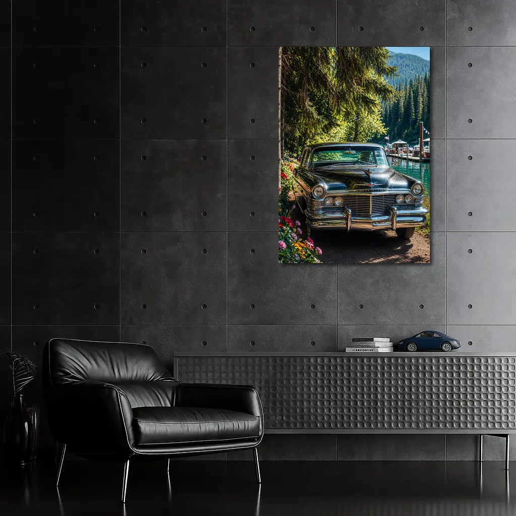 Chrysler Classic Car by Mountain Lake – Wall Art