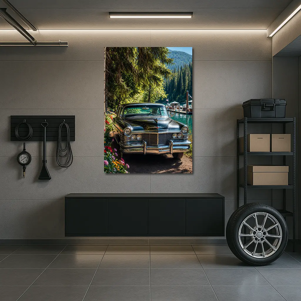 Chrysler Classic Car by Mountain Lake – Wall Art