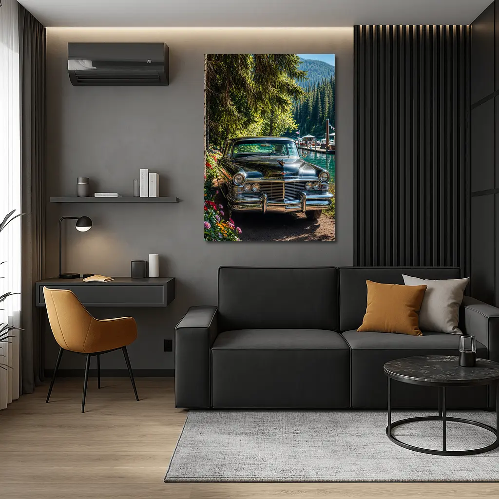 Chrysler Classic Car by Mountain Lake – Wall Art
