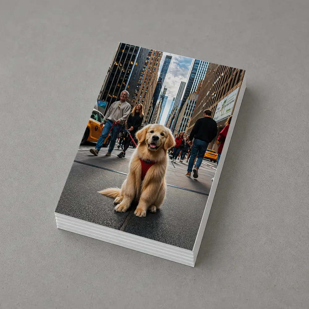 Golden Retriever Puppy New York City Street – Postcards