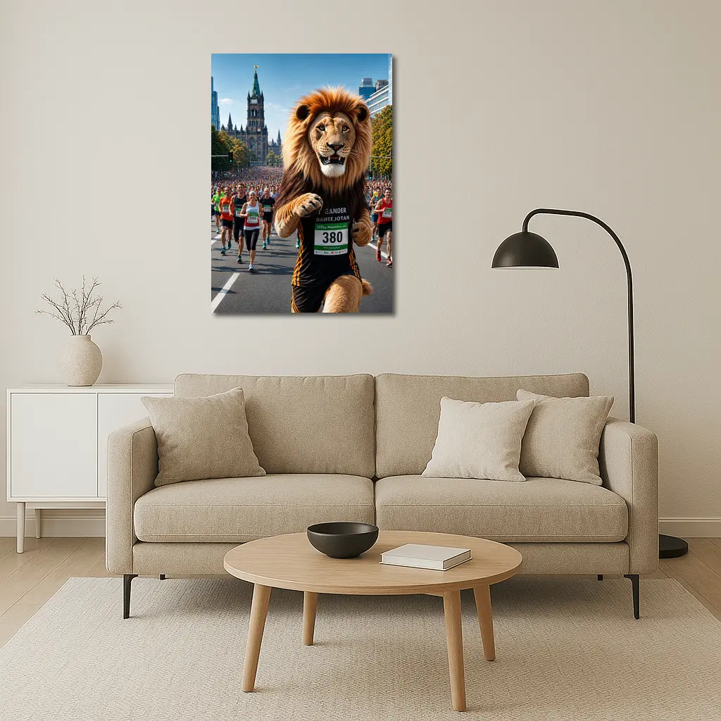 Lion Running City Marathon Street Race – Wall Art
