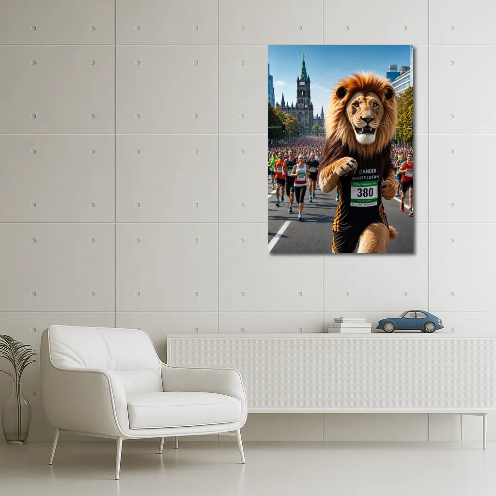 Lion Running City Marathon Street Race – Wall Art