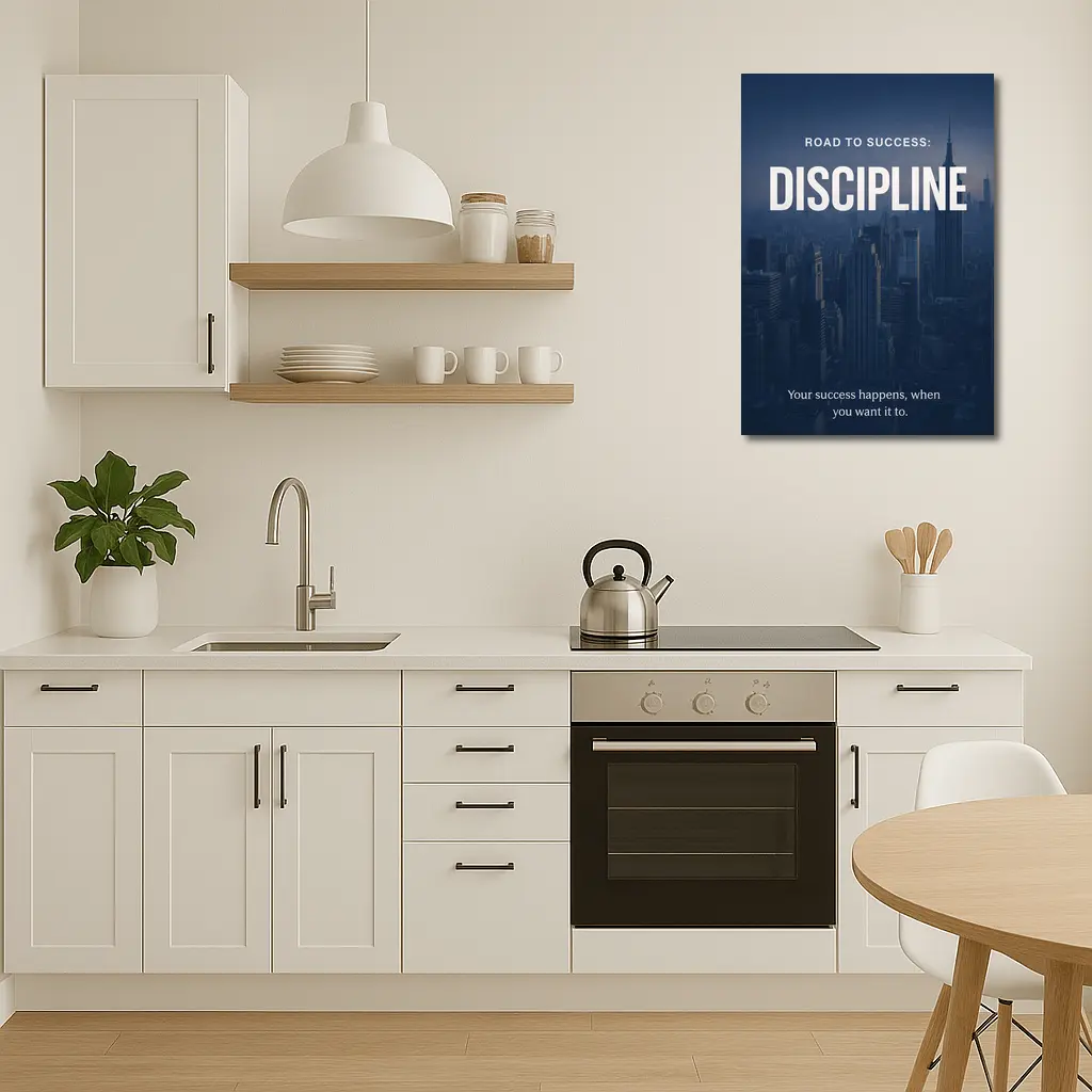 Discipline Road To Success City Skyline – Wall Art