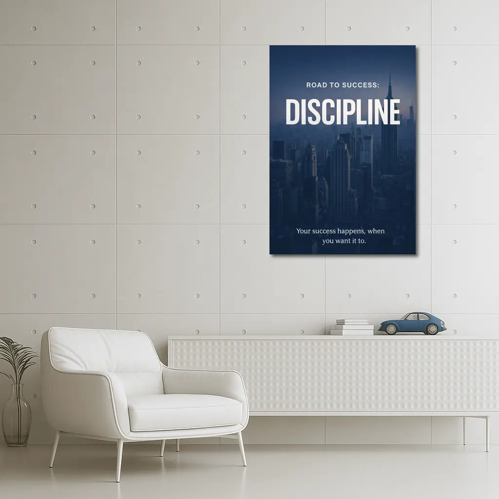 Discipline Road To Success City Skyline – Wall Art