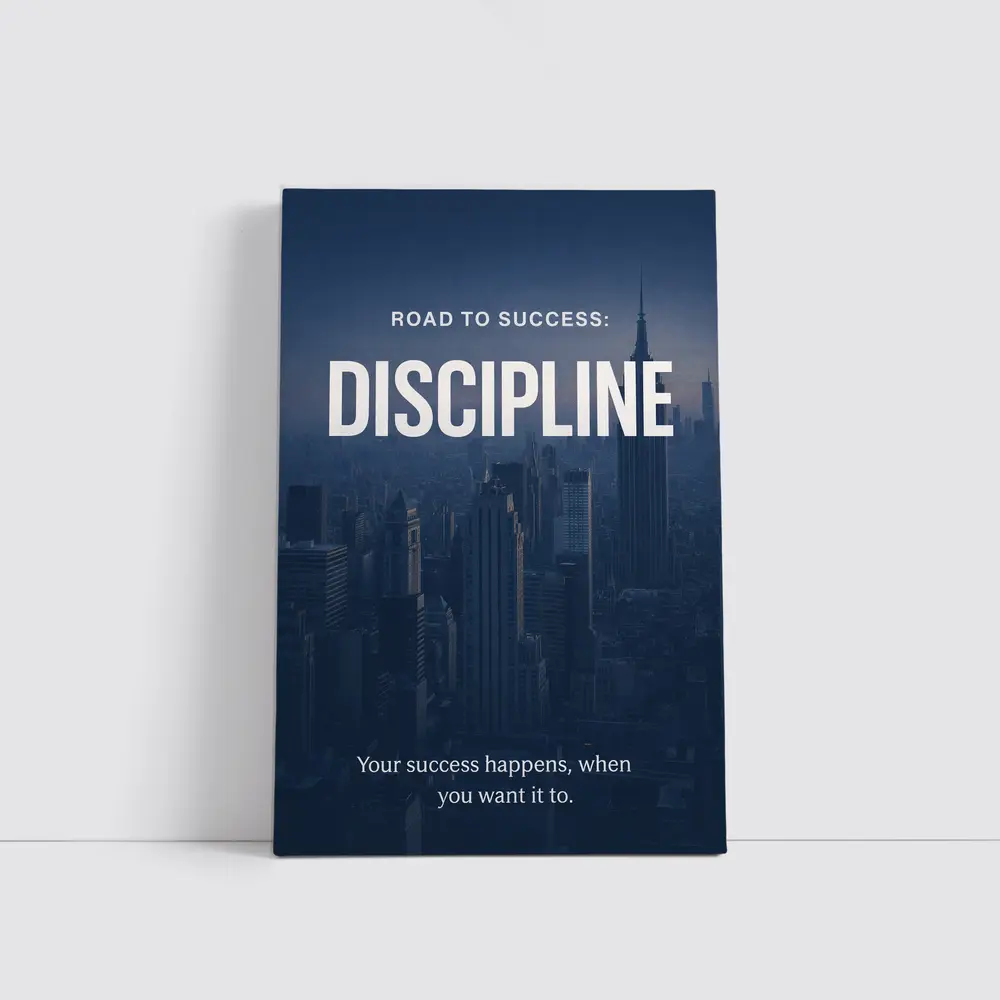 Discipline Road To Success City Skyline – Wall Art