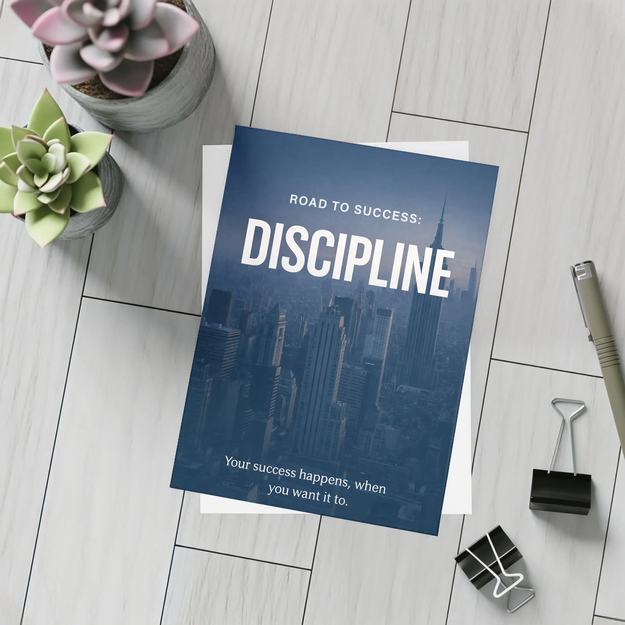 Discipline Road To Success City Skyline – Postcards
