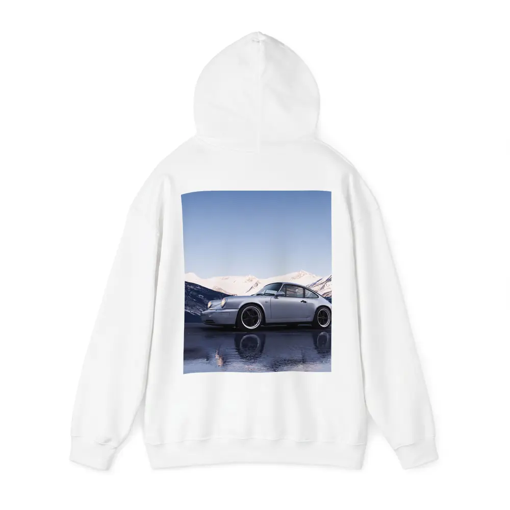 Porsche 911 Silver Coupe Snow Mountains – Hoodies