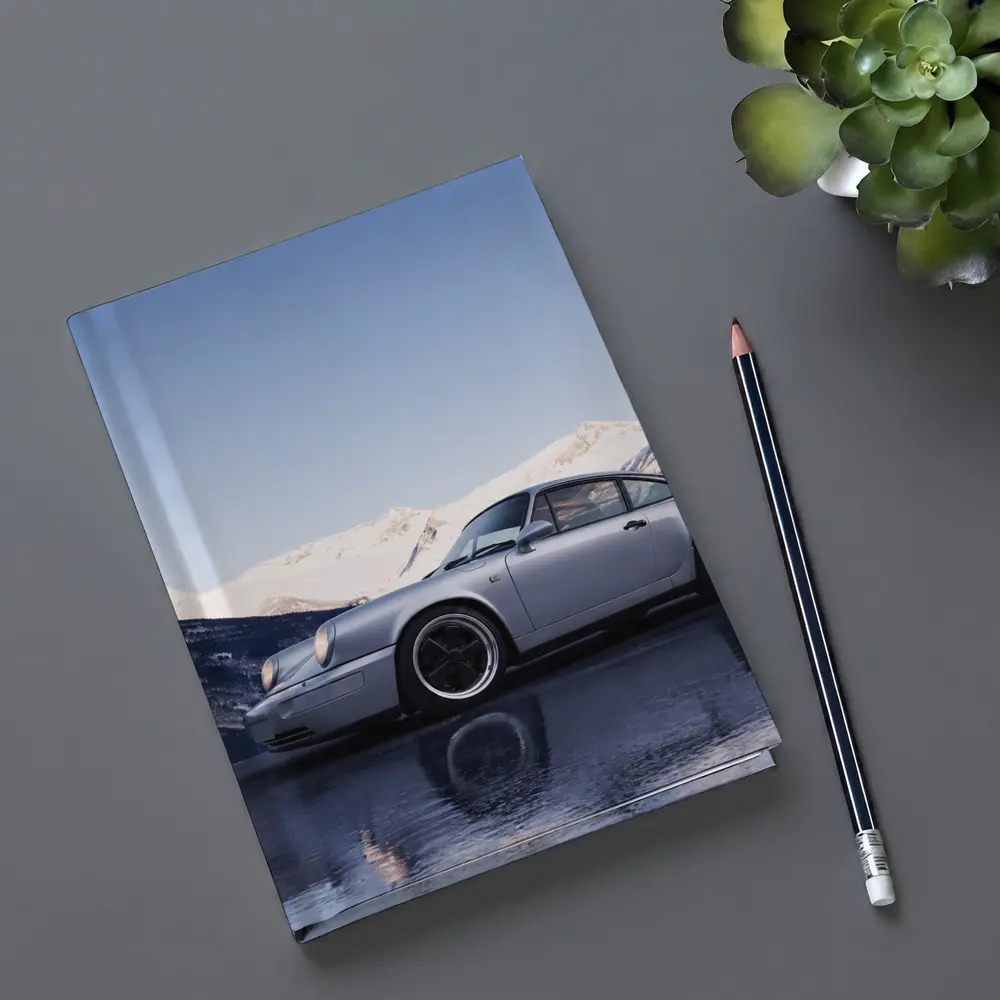 Porsche 911 Silver Coupe Snow Mountains – Notebooks