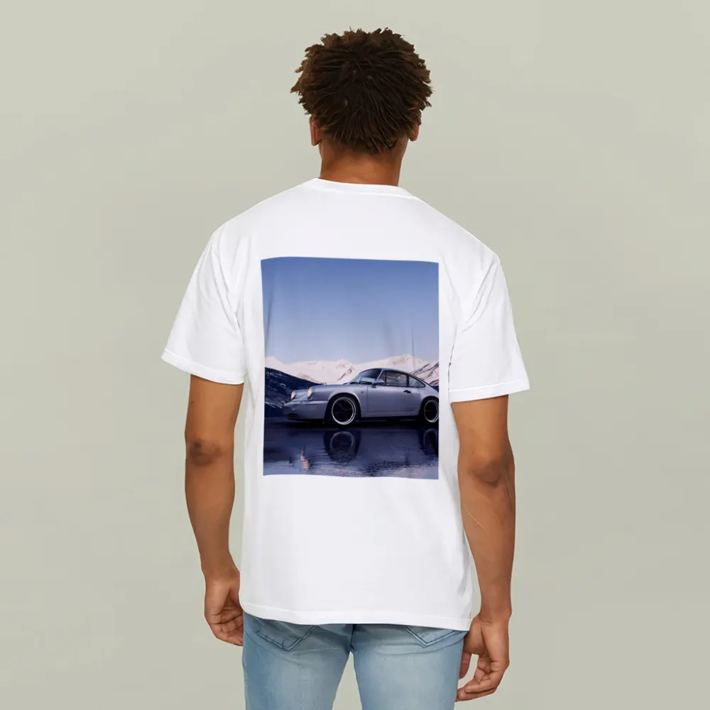 Porsche 911 Silver Coupe Snow Mountains – T-Shirts