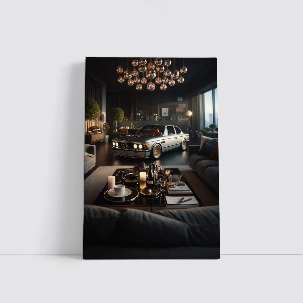 Classic BMW Coupe Inside Luxury Living Room – Wall Art