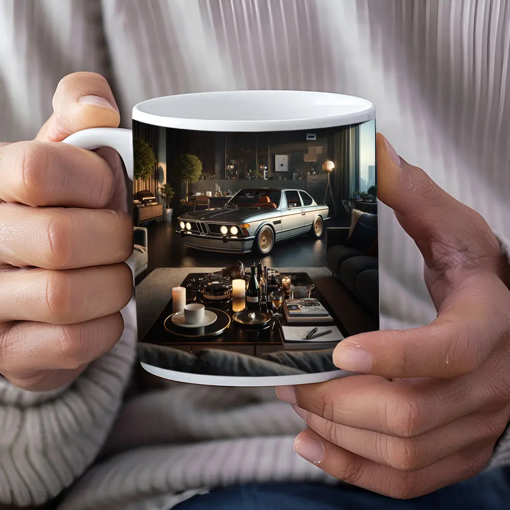 Classic BMW Coupe Inside Luxury Living Room – Mugs
