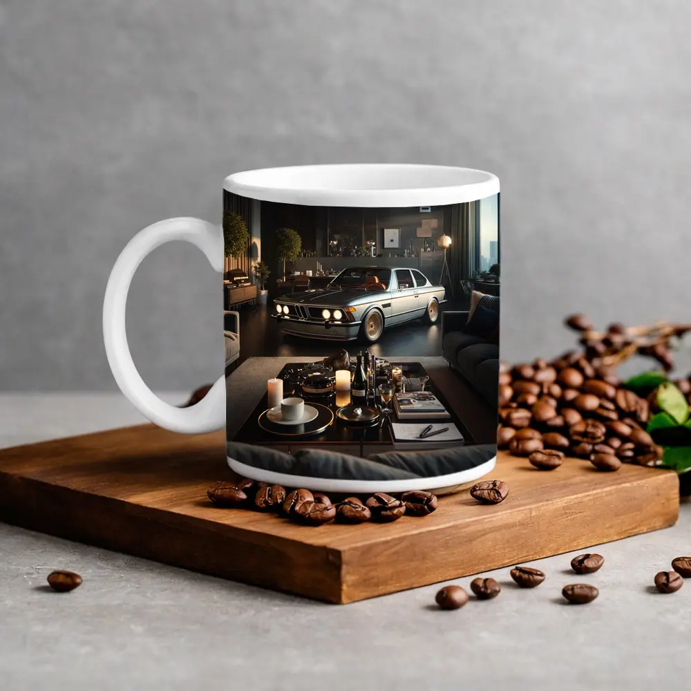 Classic BMW Coupe Inside Luxury Living Room – Mugs