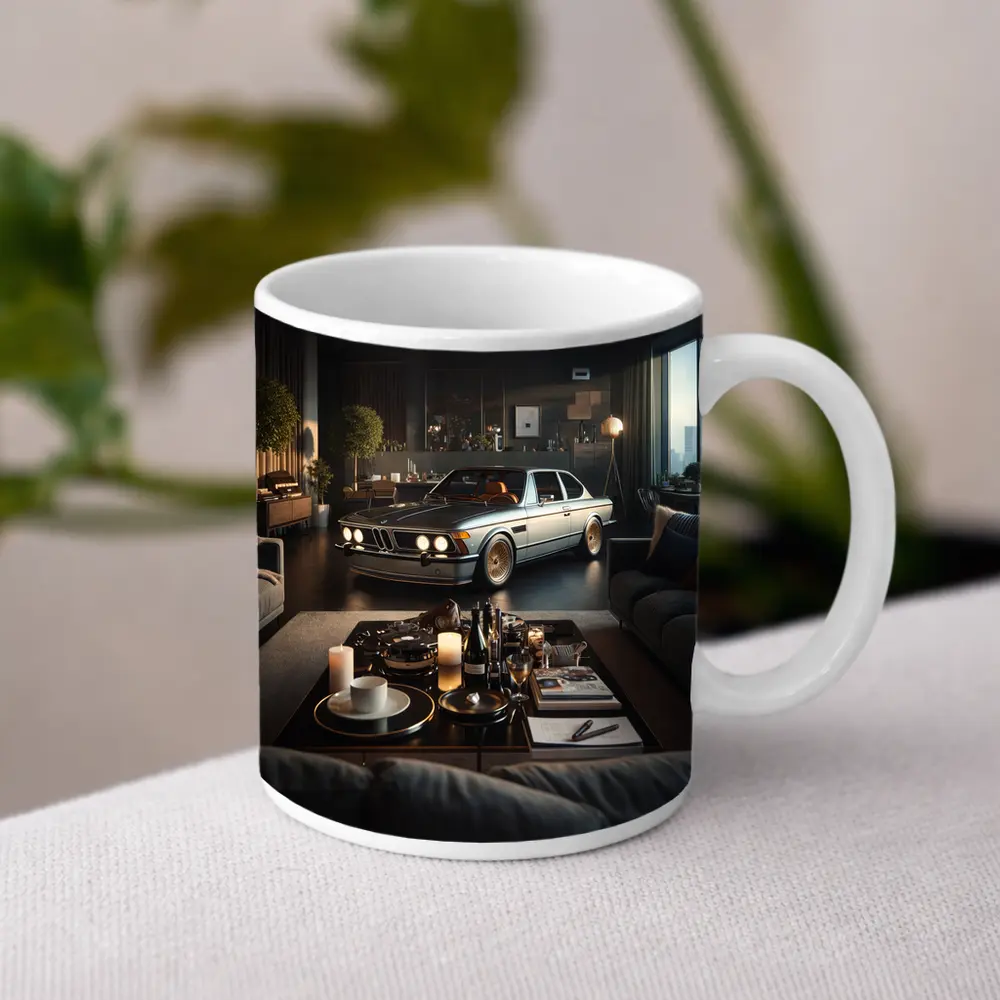 Classic BMW Coupe Inside Luxury Living Room – Mugs