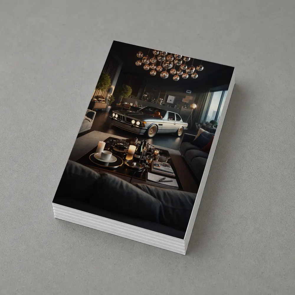 Classic BMW Coupe Inside Luxury Living Room – Postcards